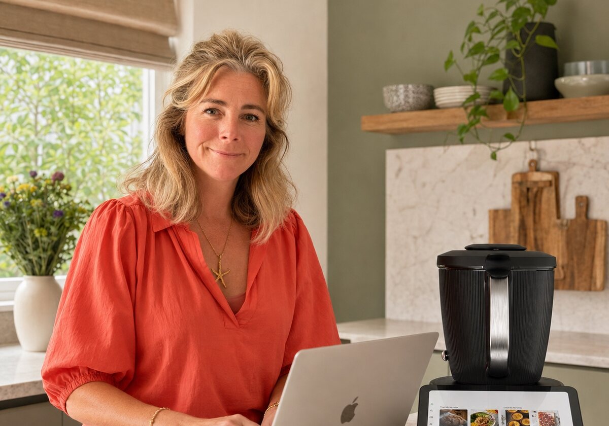 Chantal in haar keuken met de Thermomix TM7